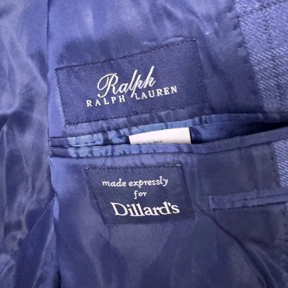 Ralph Lauren Blazer Men 44R Silk Wool Glen Windowpane Suit Jacket Sport Coat